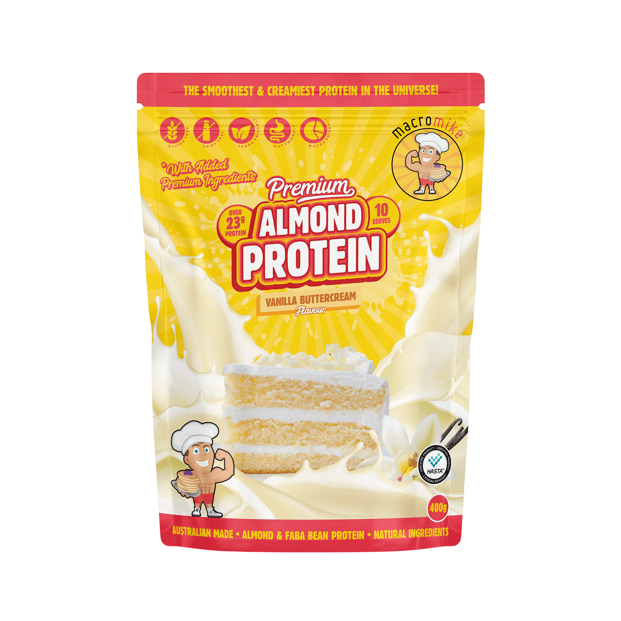 Protein Almond_Vanilla Buttercream_Bag 400g_HASTA_RENDER_FRONT.png