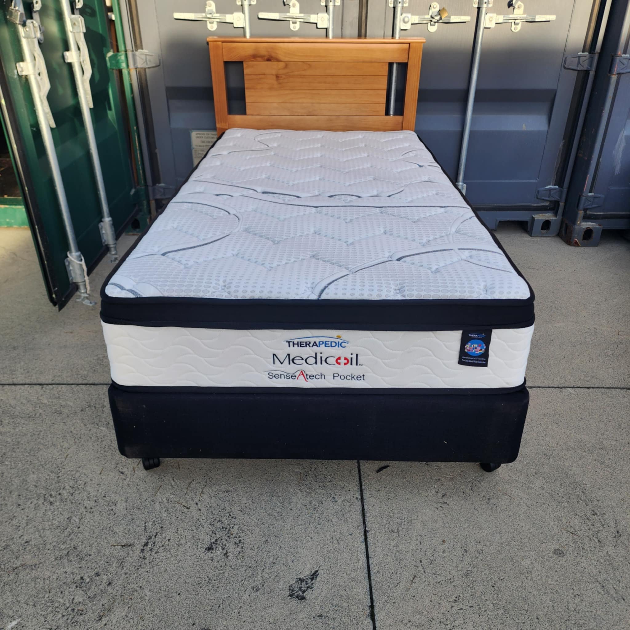 King Single Bed with Rimu Headboard