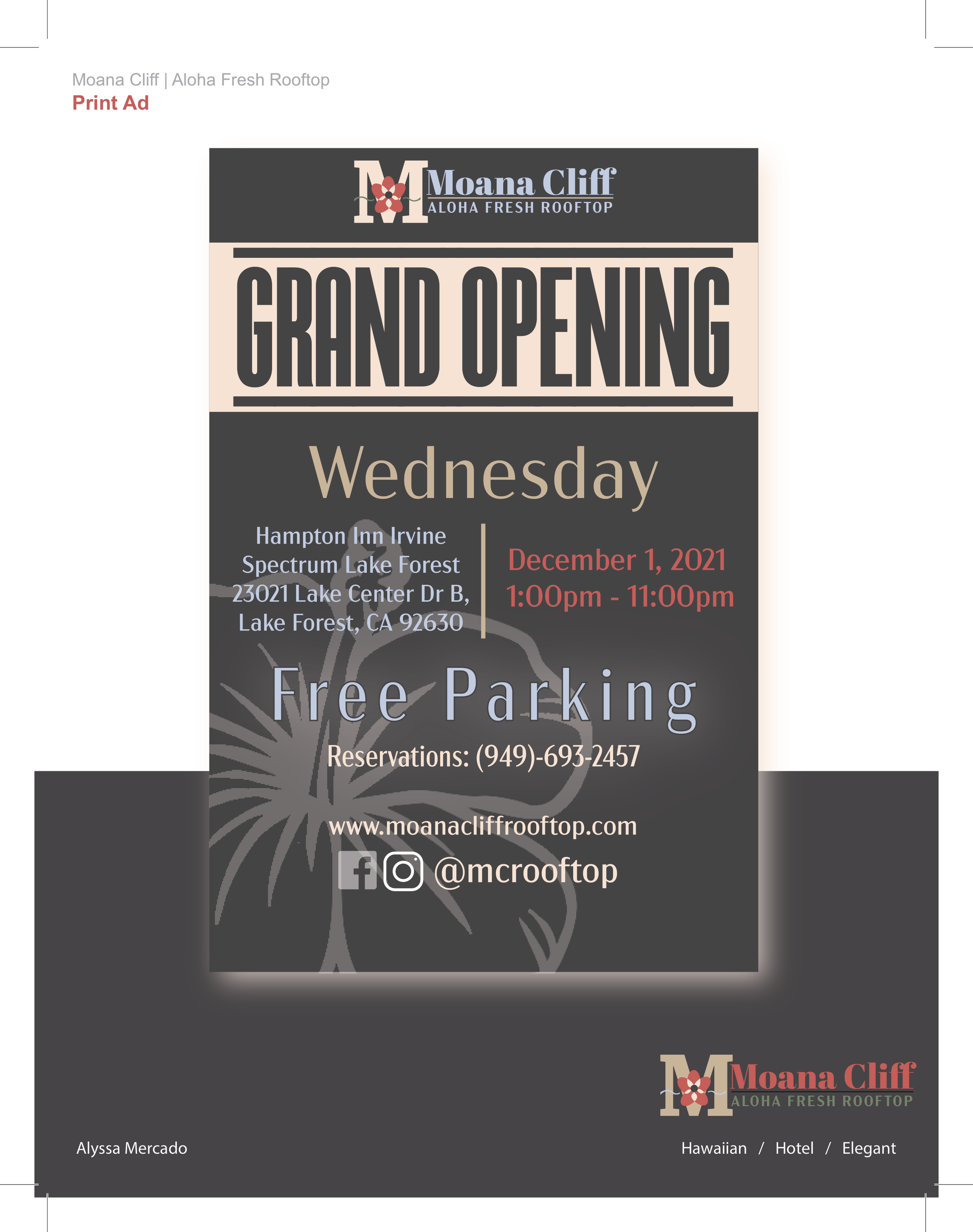 Moana Cliff Opening Advertisement 2021