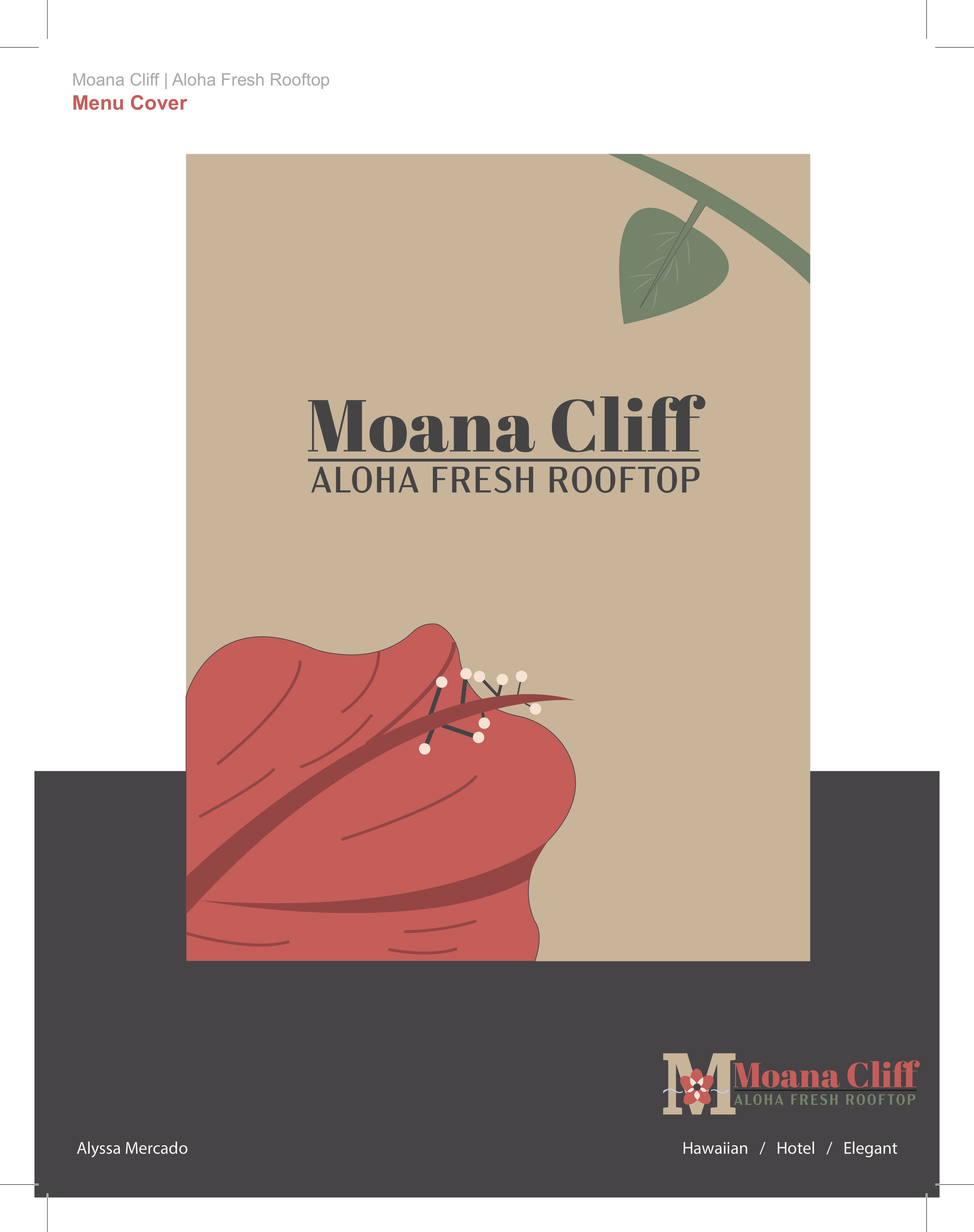 Moana Cliff Restaurant Cover Menu 2021