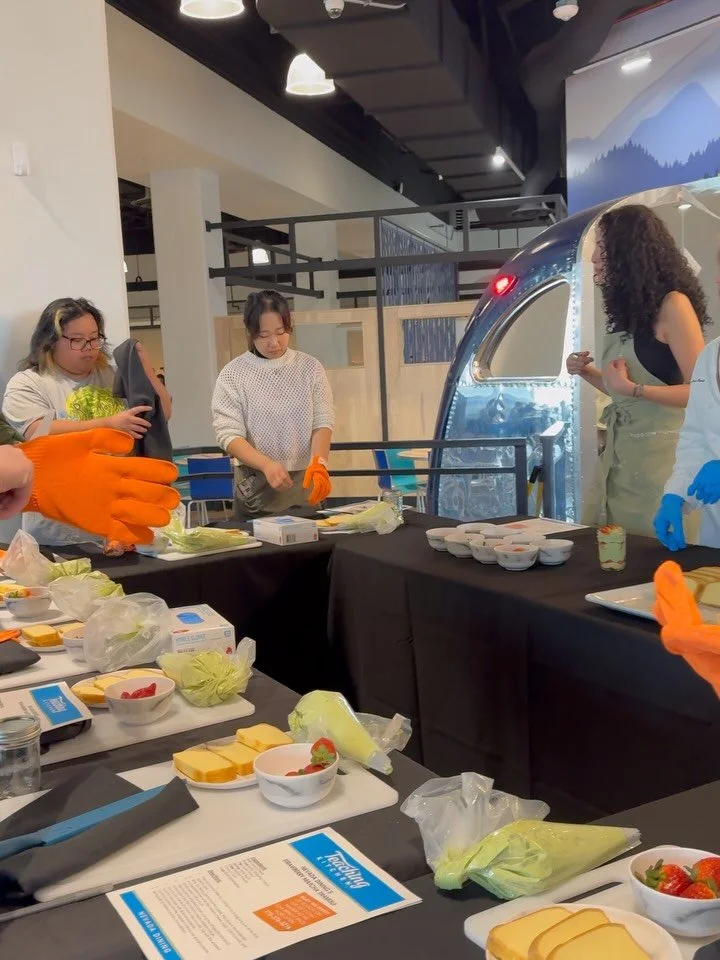 thank you so much to @unevadareno + @nevadadining for having breadgirl* today in the teaching kitchen with students as we all made matcha strawberry tiramisu together 🍵🍓❤️