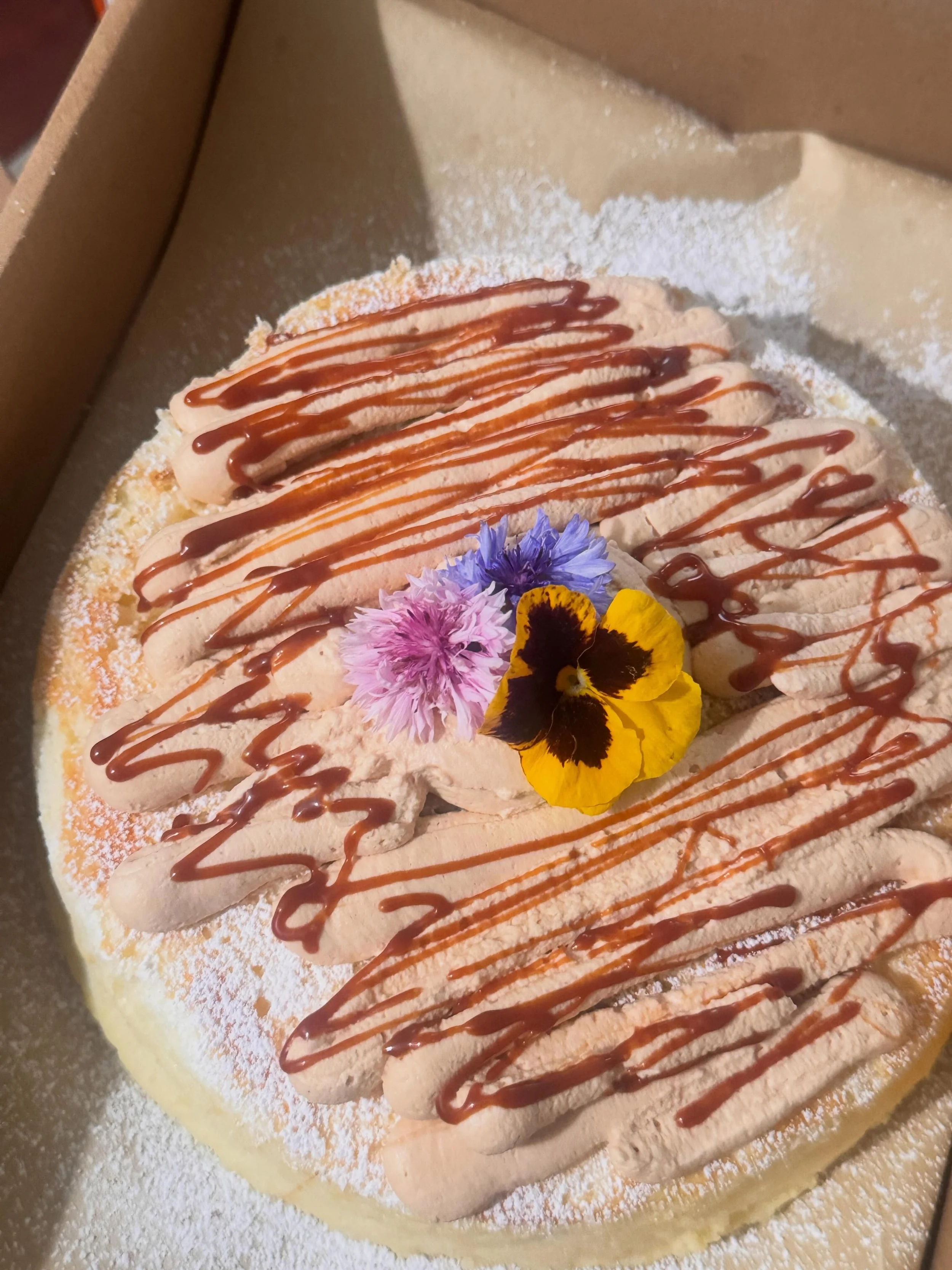 cajeta souffle cheesecake + hojicha souffle cheesecake slices available this sunday 12p @magpieroasters 🤍
