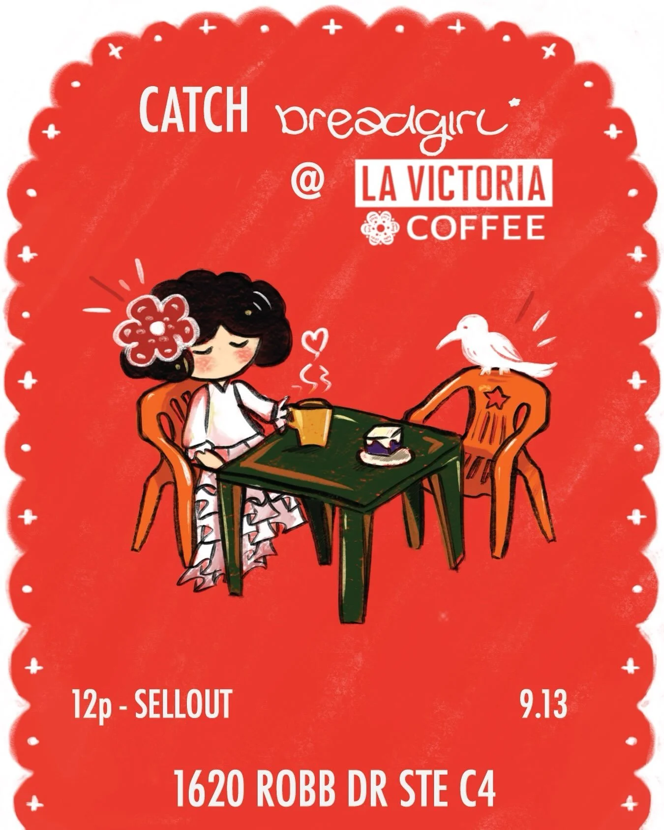(๑ᵔ⤙ᵔ๑) heello! catch breadgirl* at La Victoria (Robb Dr) this Sunday for fall pastries and delicious coffee [+] matcha. This will be our first time collaborating and breadgirl&rsquo;s first time in NW Reno! ⋆˚✿˖&deg;&thinsp;
&thinsp;
We can&rsquo;t 