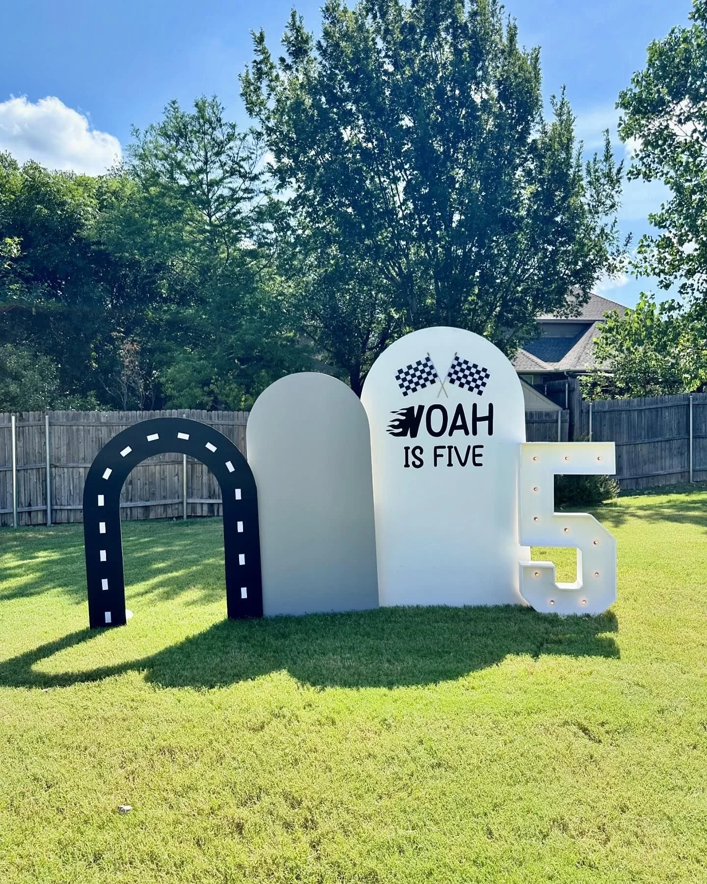 7x4 wood arch backdrop with vinyl, 6x3 wood arch backdrop, 5 ft open arch with vinyl and marquee number 5