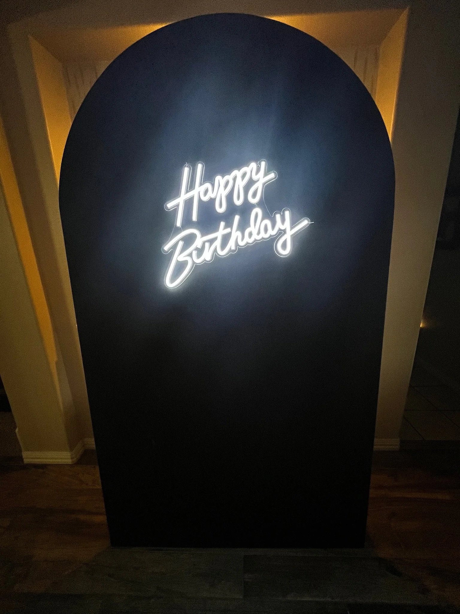 "happy birthday" neon sign