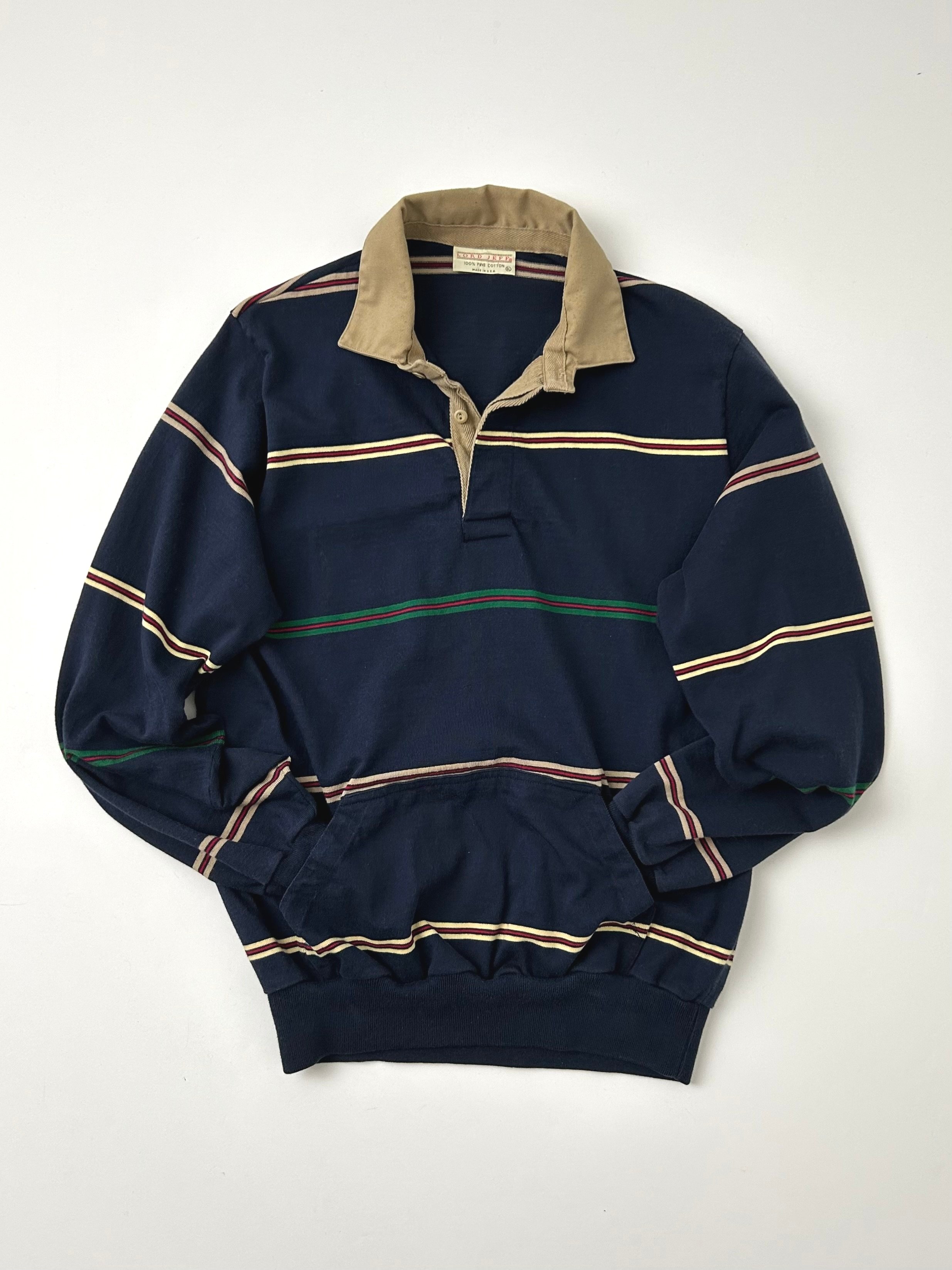 Vintage 80’s Lord Jeff navy stripe rugby shirt
