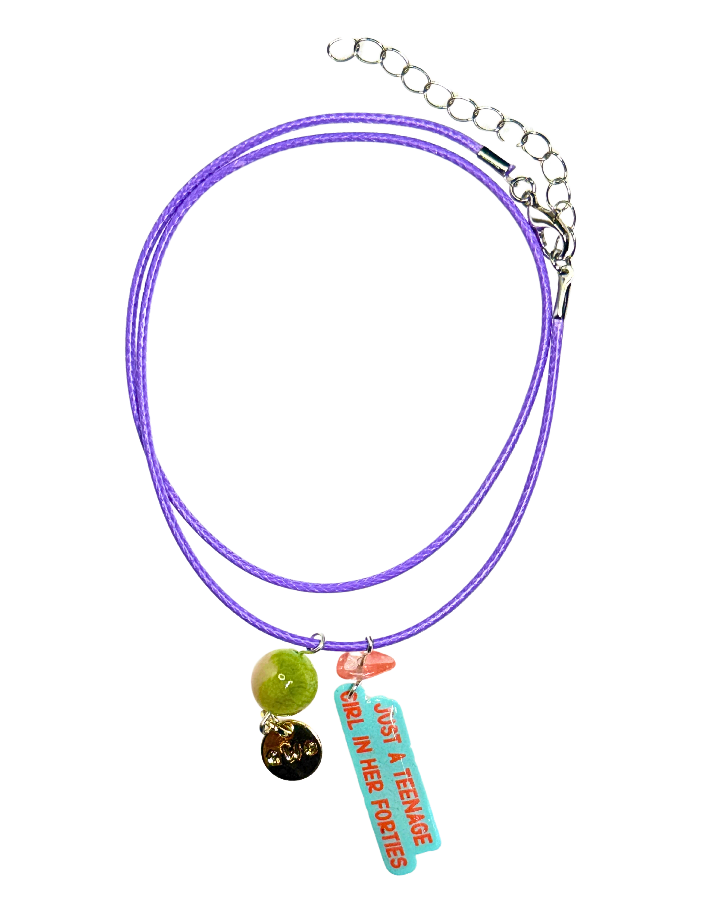 Just a Teenage Girl in Her Forties string necklace