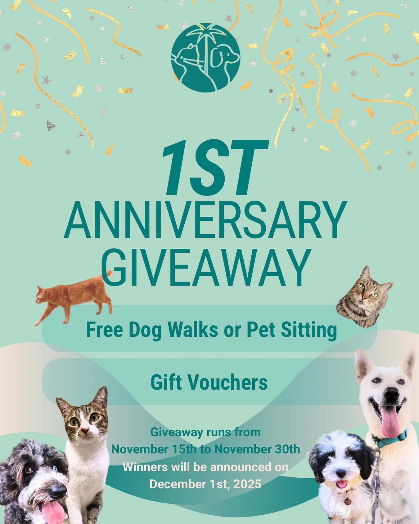 🎉 We&rsquo;re turning ONE! 🎉
To celebrate, we&rsquo;re hosting a special Anniversary Giveaway! 🎁

How to join:
1.⁠ ⁠Follow our Instagram
2.⁠ ⁠Like this post
3.⁠ ⁠Comment your pet&rsquo;s name + a funny story
4.⁠ ⁠Mention a friend who loves pets
5.