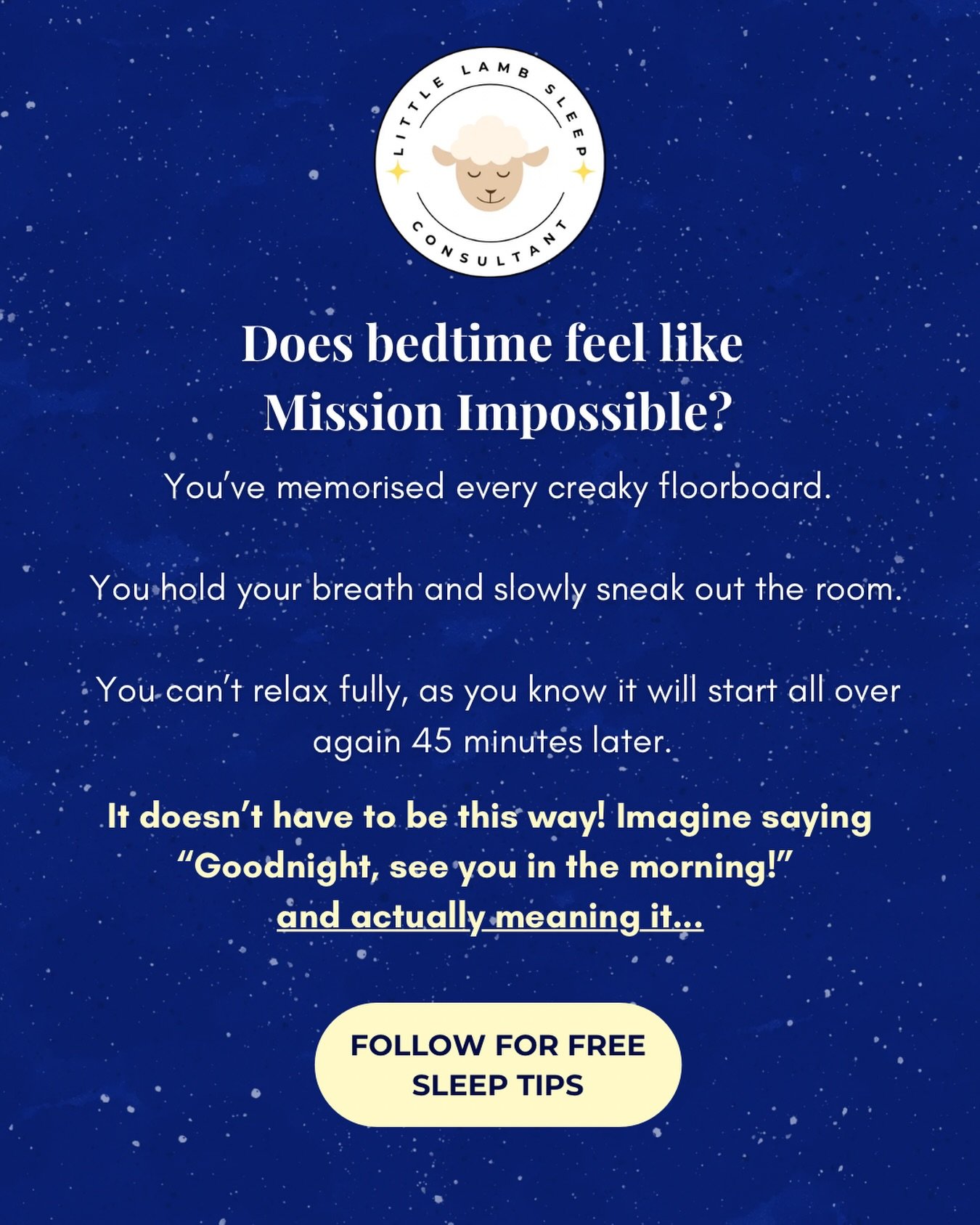 You&rsquo;ve got your exit route perfected and you know every creaky floorboard. You hold your breath the entire time and pray to the sleep gods you make it out successfully! 

And then you sit down, to eat your dinner and relax but realistically you