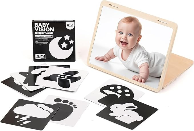 High Contrast Tummy Time Mirror for Baby Motor Development