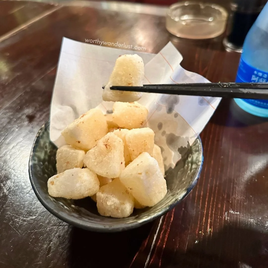 Deep-fried radish at Izakaya Iroriya Kurokawa Onsen