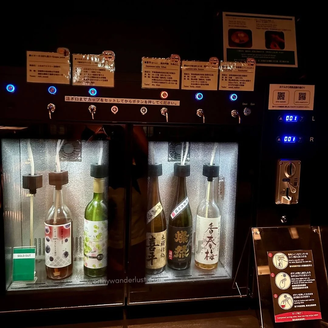Sake tasting station in Royal Park Hotel