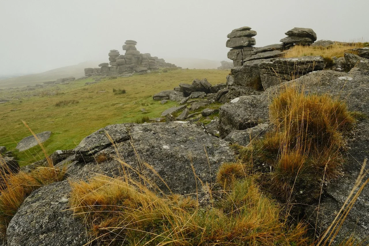 Great Staple Tor in the mist, Dartmoor National Park.jpeg