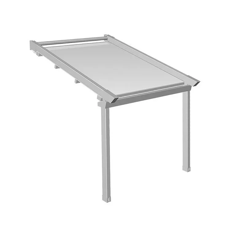 Látková pergola s poťahom z pevného PVC - detail.