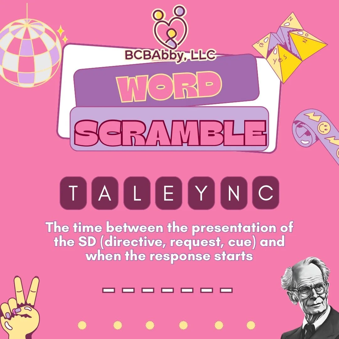 🧠 Brain break time!
Unscramble the word and tag someone who needs to see this!

Follow us for more ABA content to help you study📚

#aba #bcba #bcbabby #appliedbehavioranalysis