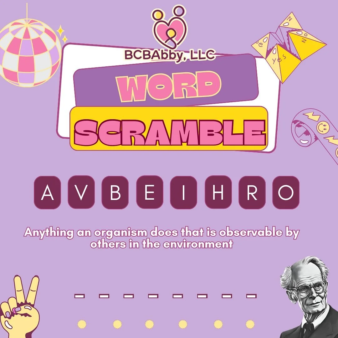 📢 Don&rsquo;t scroll past&mdash;unscramble it, comment your answer, and tag a friend to take the challenge!

Follow us for more ABA content to help you study📚

#aba #bcba #bcbabby #appliedbehavioranalysis