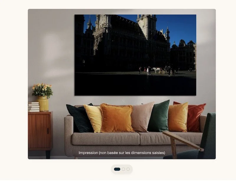 Large size print on the wall of the Big Square in Brussels