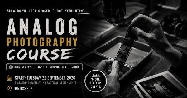 Poster for the analog photography course in Brussels