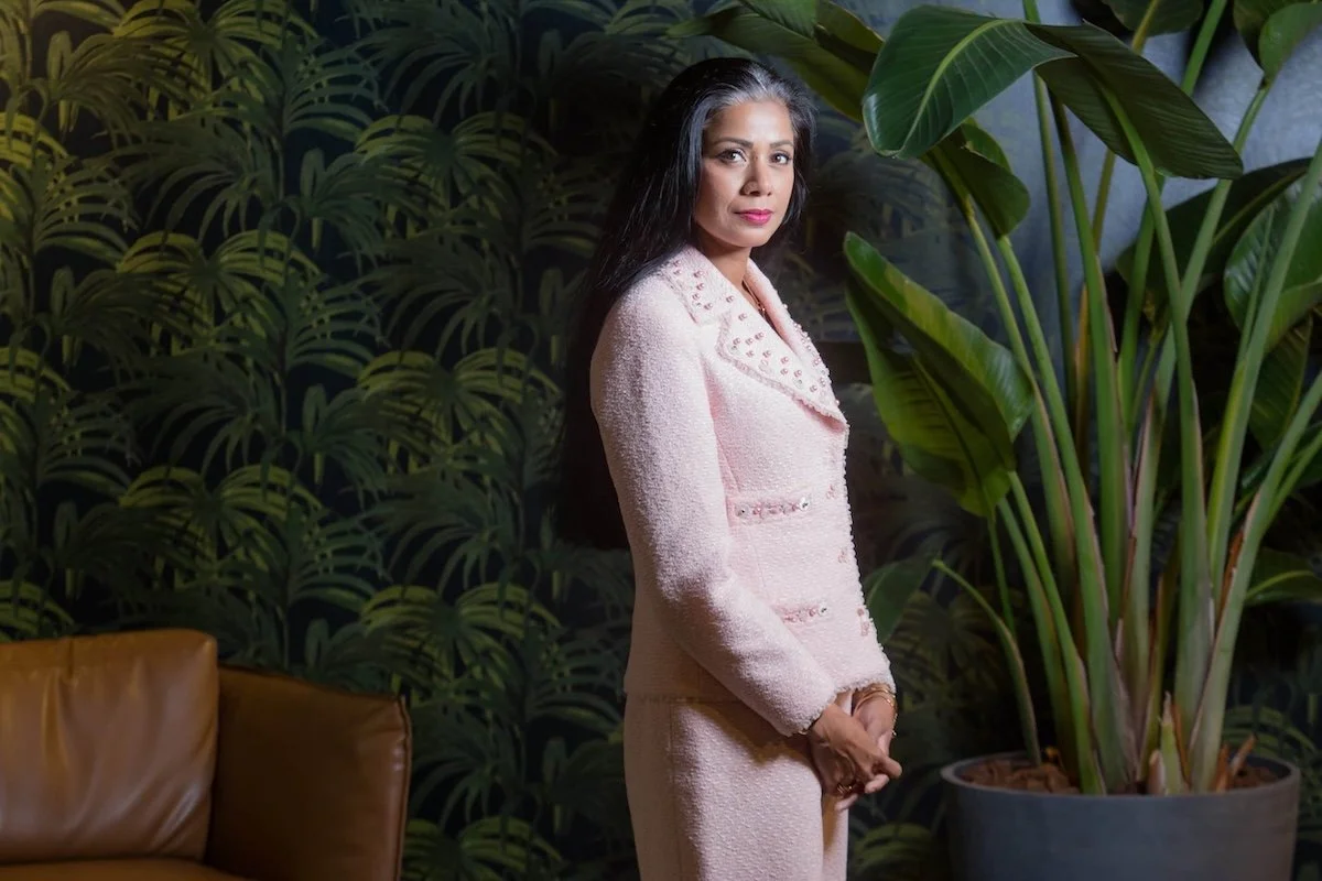 Editorial Portrait of a woman in pink by Sander de Wilde