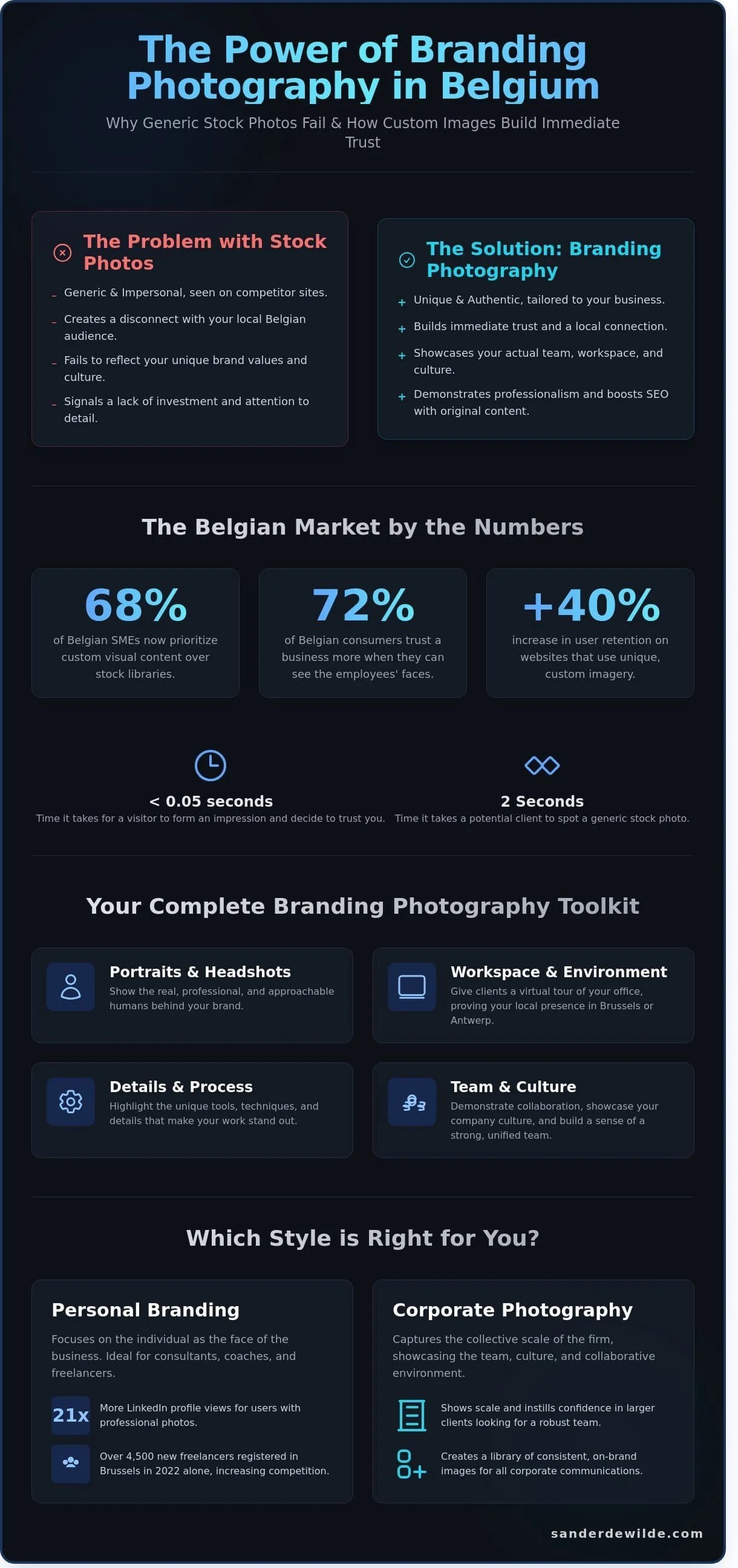info chart on branding photography in Belgium