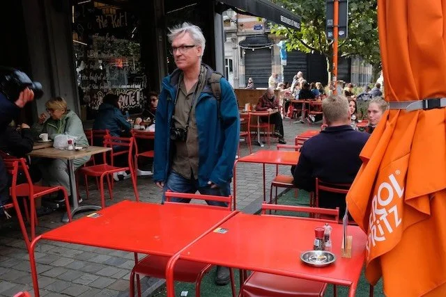 Sander during a lesson in street photography  in Brussels