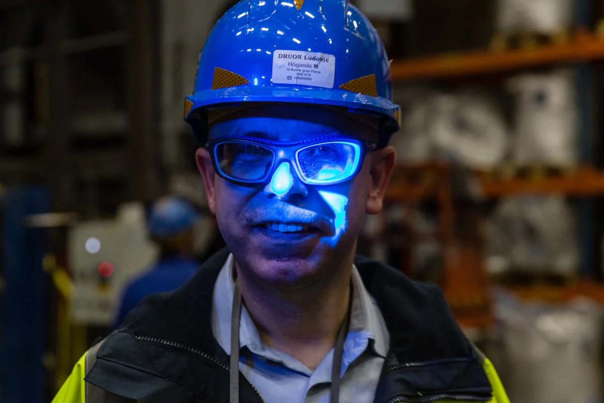 portrait with blue light