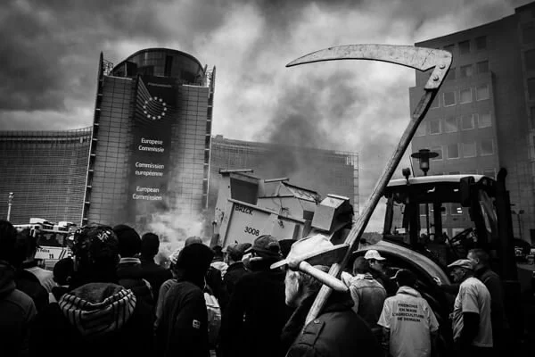 Farmer protest at the European Commission