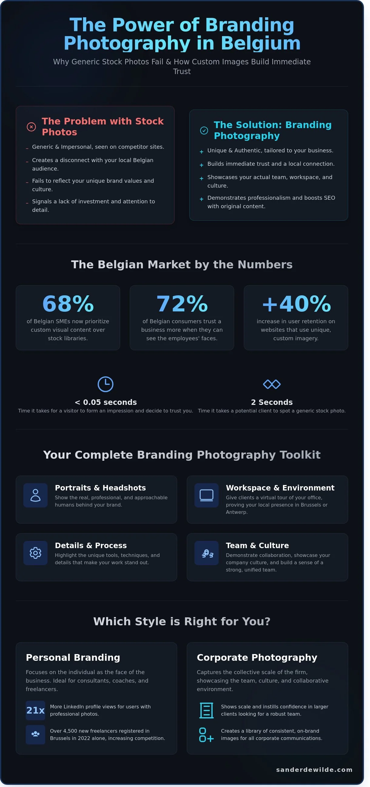 info chart on branding photography in Belgium