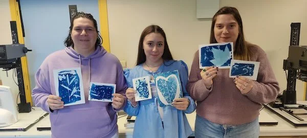 happy people doing creative workshops