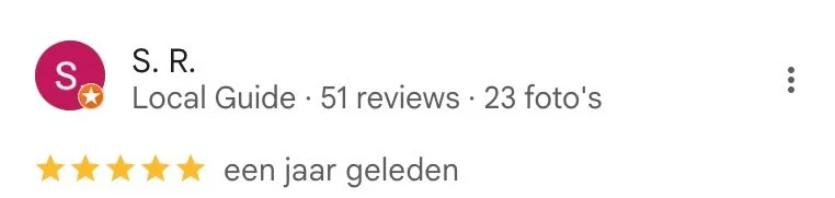 Five star google review