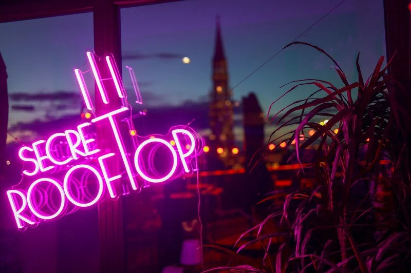 secret rooftop event