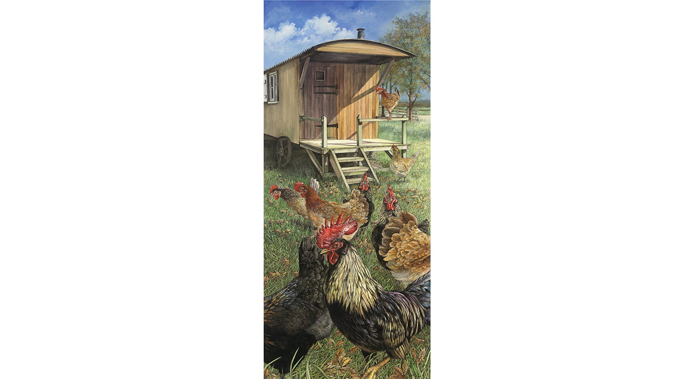 Nellie the Shepherds Hut with Chickens