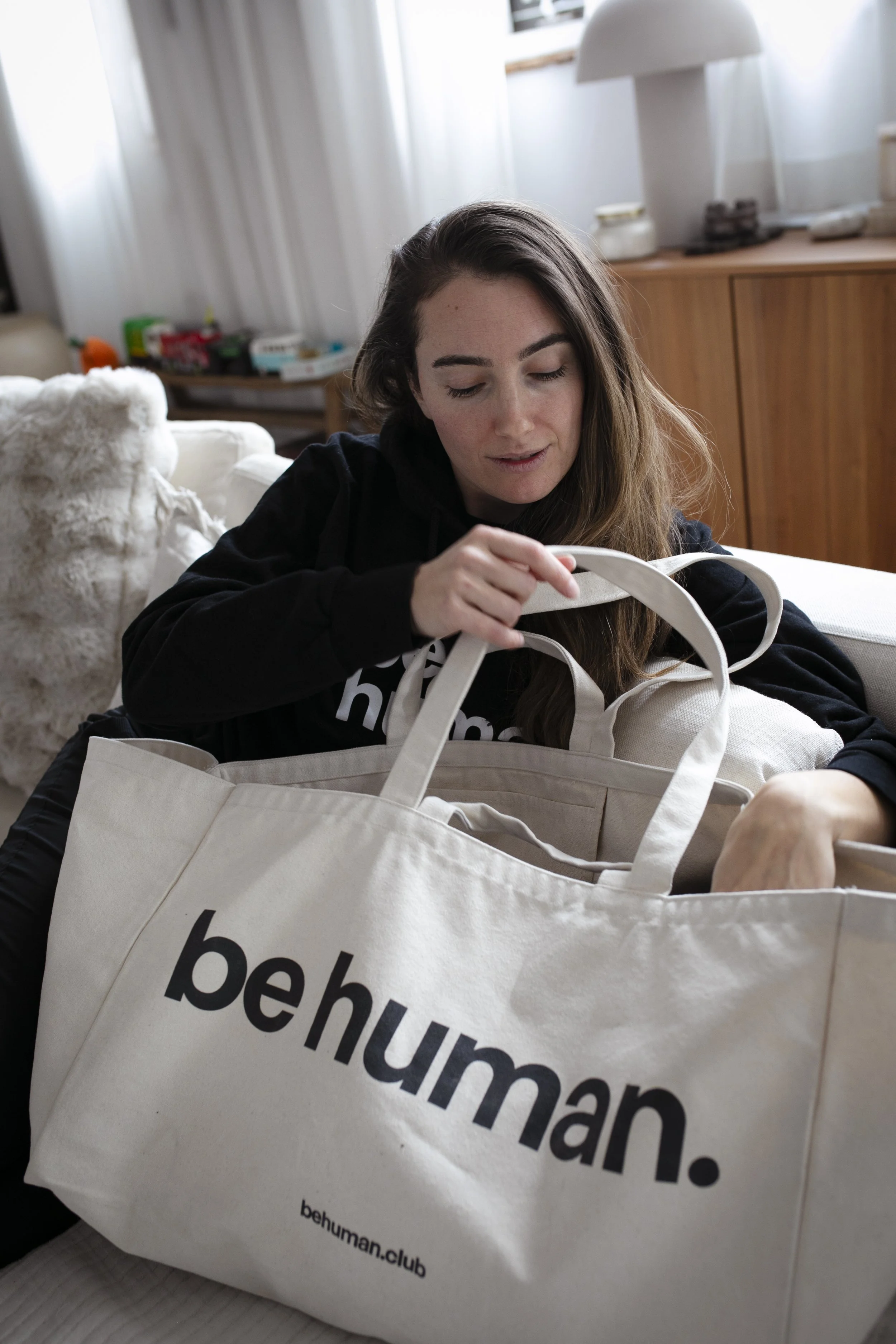 EXTRA LARGE • be human. • Eco Tote Bag