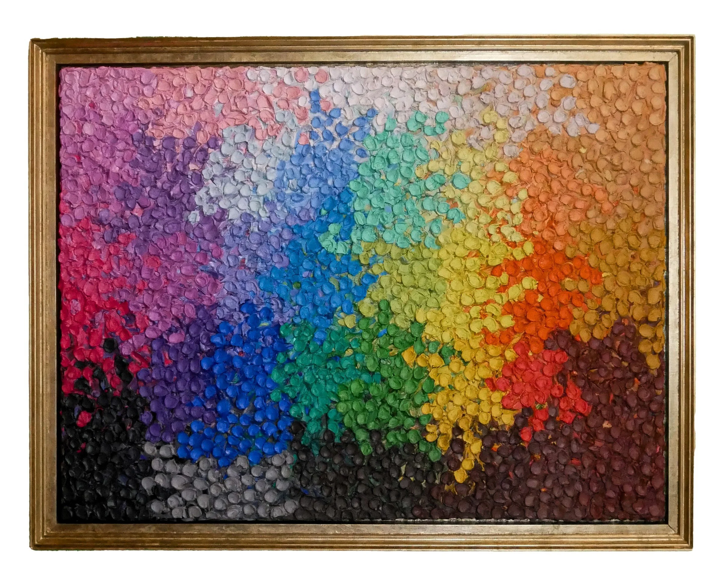 "Canary Robb" - 41” H x 53” W x 2.5” D - Joint compound & acrylic on canvas, custom built frame.