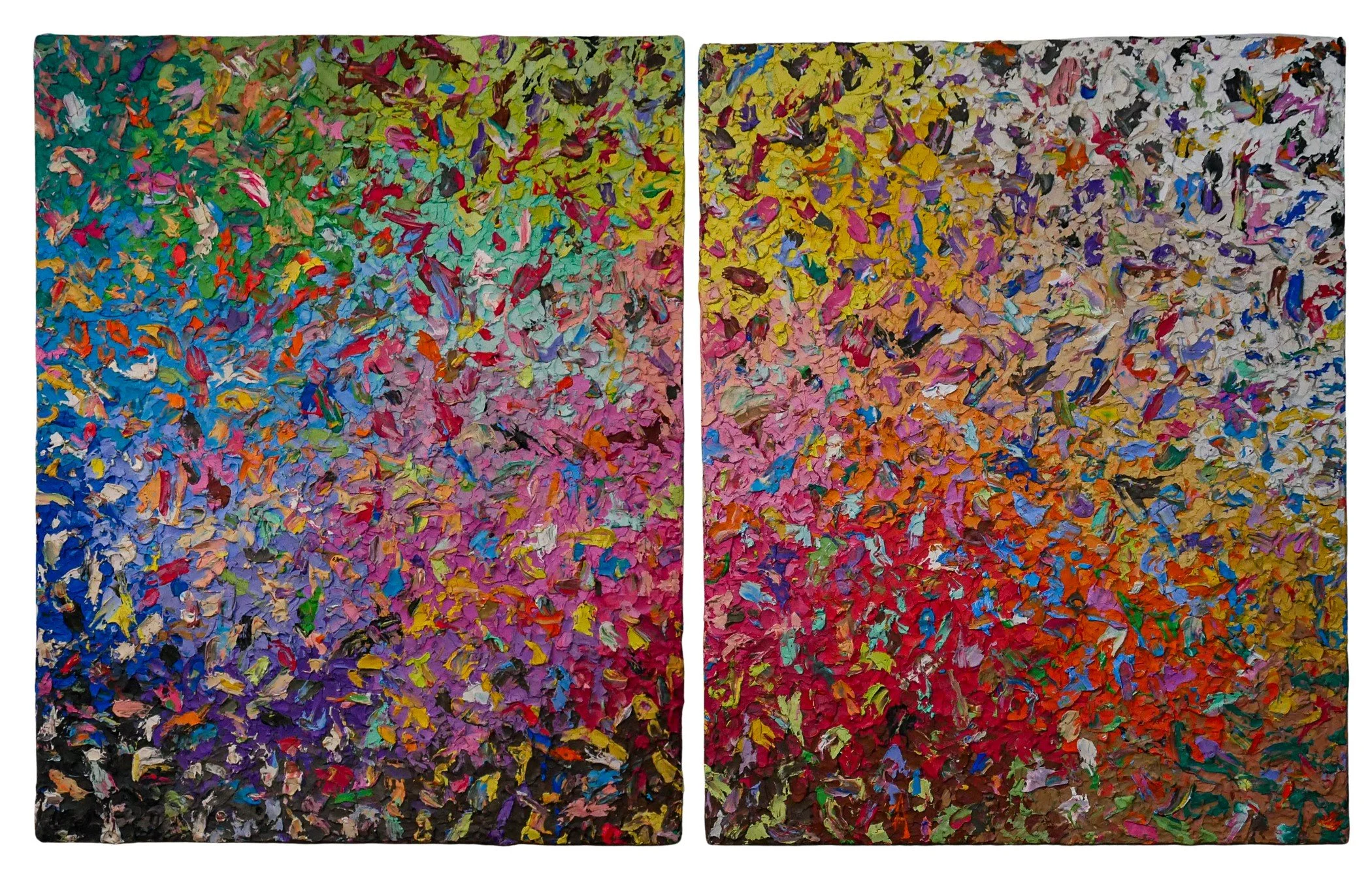 "The Jolly Roger" - Each:  48" x 60" x 3" - Joint compound & acrylic on canvas.