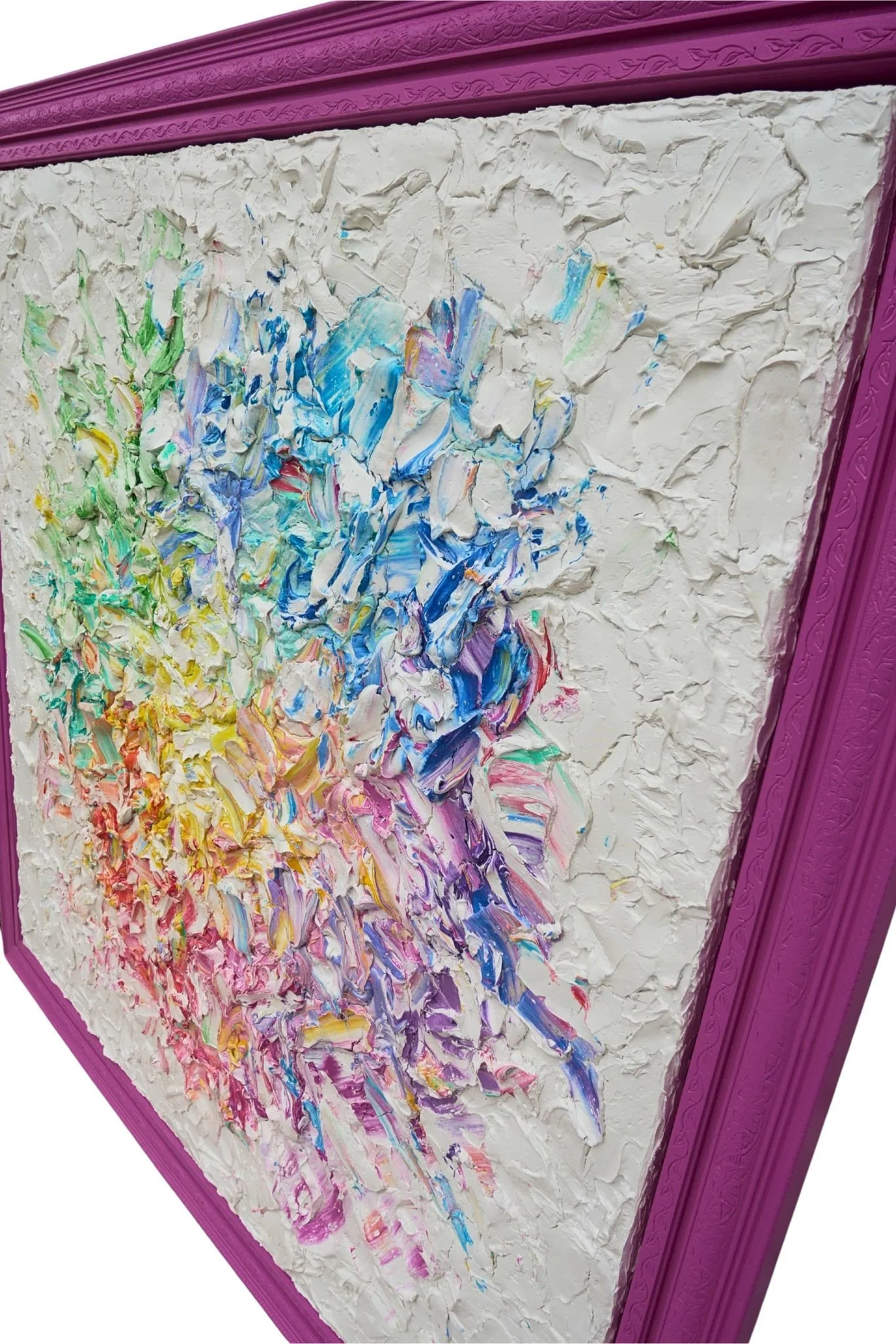 "Wendy Darling" - 56" x 56" x 4" - Joint compound & acrylic on foam with custom built frame.