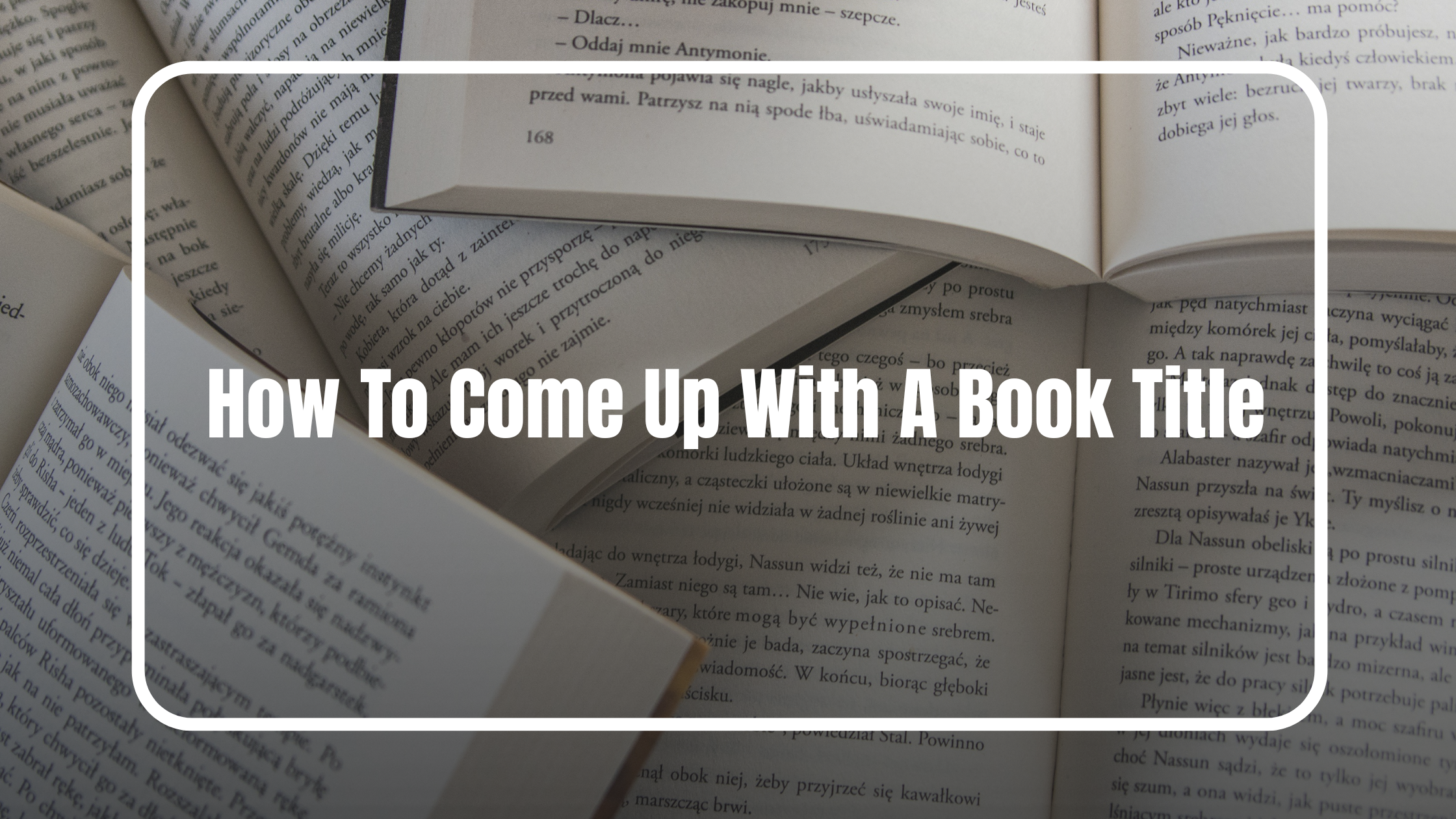 How To Come Up With A Book Title