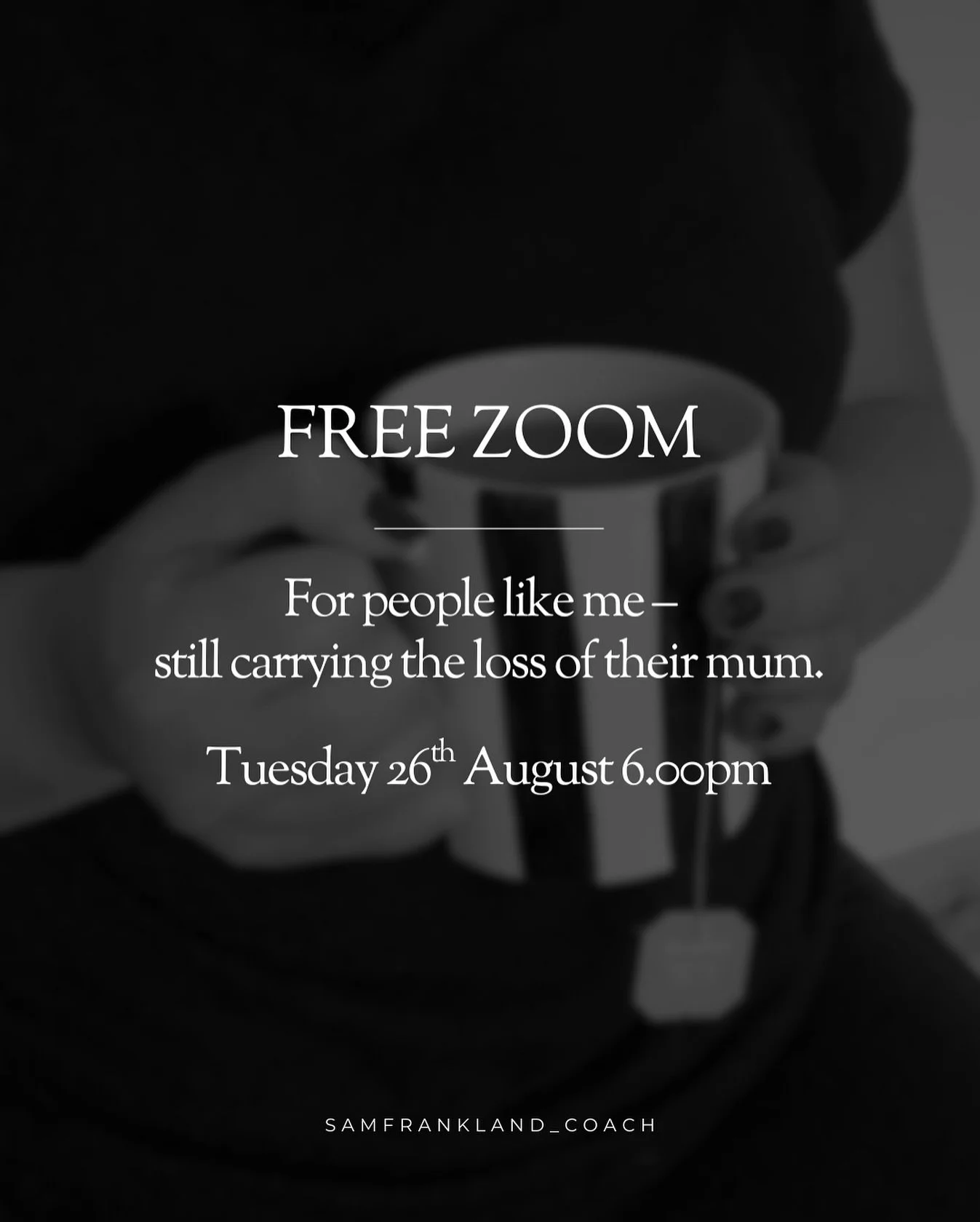 Join me on zoom&hellip;

I&rsquo;m hosting a little Zoom gathering &mdash;
just for people who&rsquo;ve lost their mums.
People like me, still carrying it &mdash; every day.

It won&rsquo;t be big or polished.
No pressure to talk. No expectations.
Ju