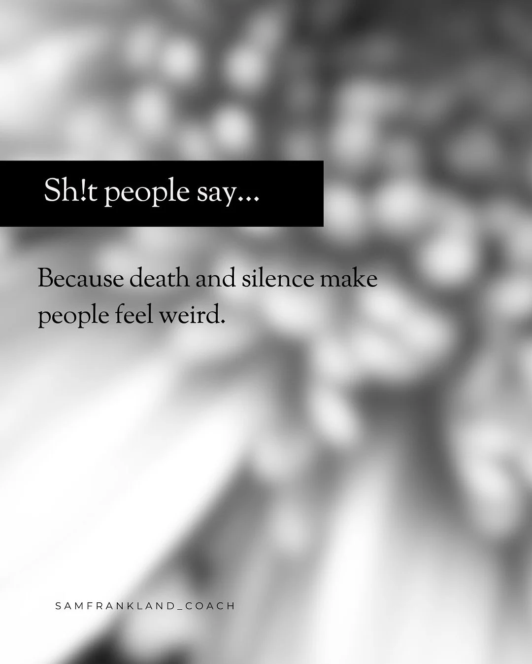 Things people say when you&rsquo;re grieving that could fill a comedy special and a trauma memoir.

No shame &mdash; we&rsquo;ve all said them.

They come from a place of love and somehow still land like a punch in the gut.

Don&rsquo;t worry&hellip;