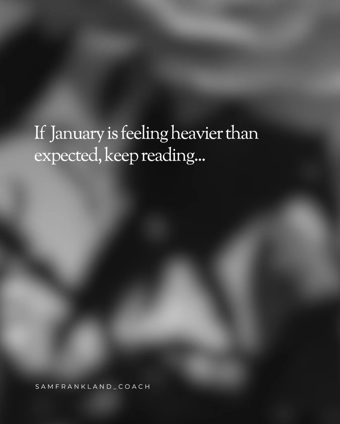 In bursts January. Motivated, ready, full of resolutions and optimism.

Unlike grief, which pays absolutely no attention to the calendar.

Let&rsquo;s be real. Forget the big resolutions and waking up as a shiny new version of yourself. This month, l