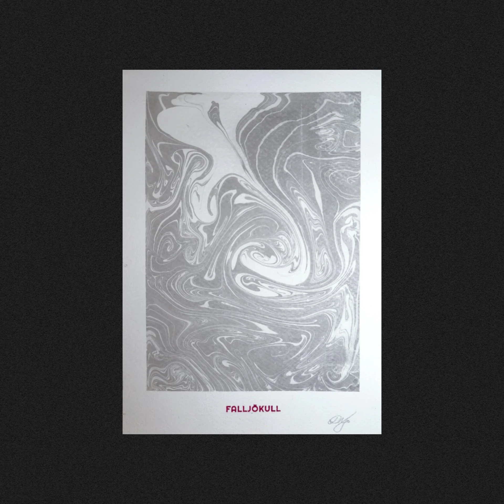 Marbled pattern artwork with the word 'FALLJÖKULL' printed at the bottom in red.