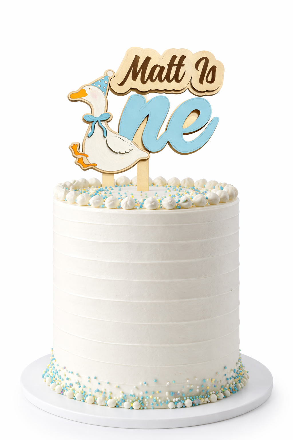 One Silly Goose Cake Topper | Wooden & Painted