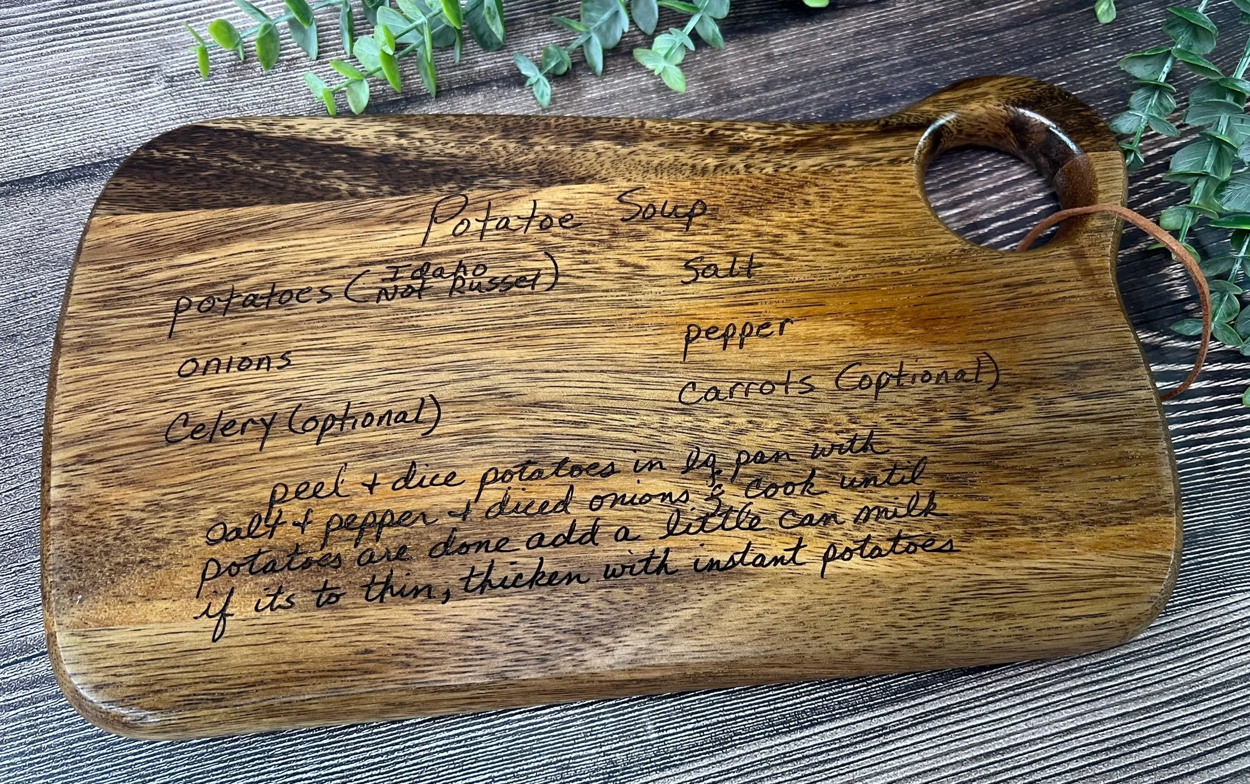 Custom Engraved Wood Serving Board 11”x6.5”x1” Food Safe Charcuterie & Gift Board