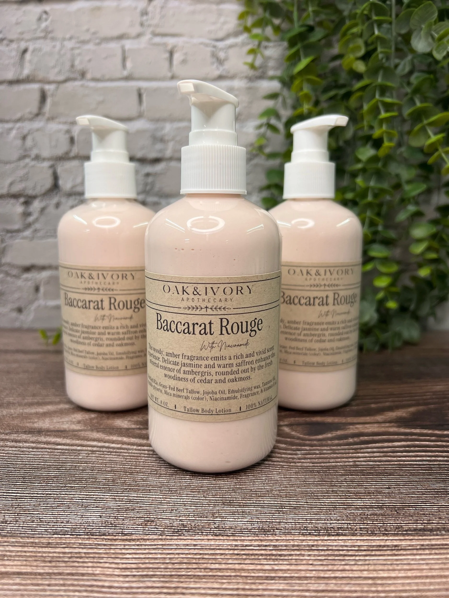 Baccarat Rouge Inspired Tallow Body Lotion | Niacinamide Glow Moisturizer