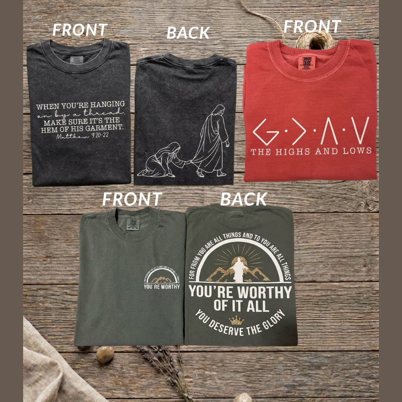 Share your faith custom made comfort Tshirts. Christian Tee's.
