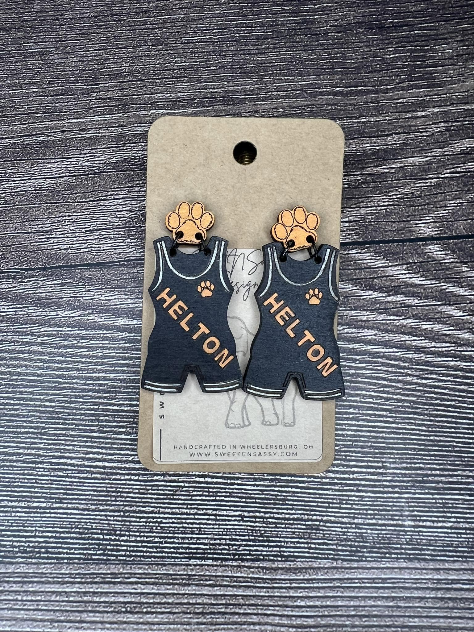 Personalized Wrestling Earrings | Custom Name & Number | Hypoallergenic Sports Jewelry