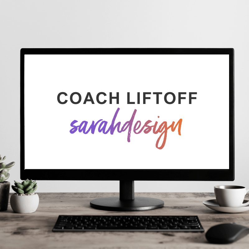 Decorative image of Coach Liftoff logo on a desktop computer monitor