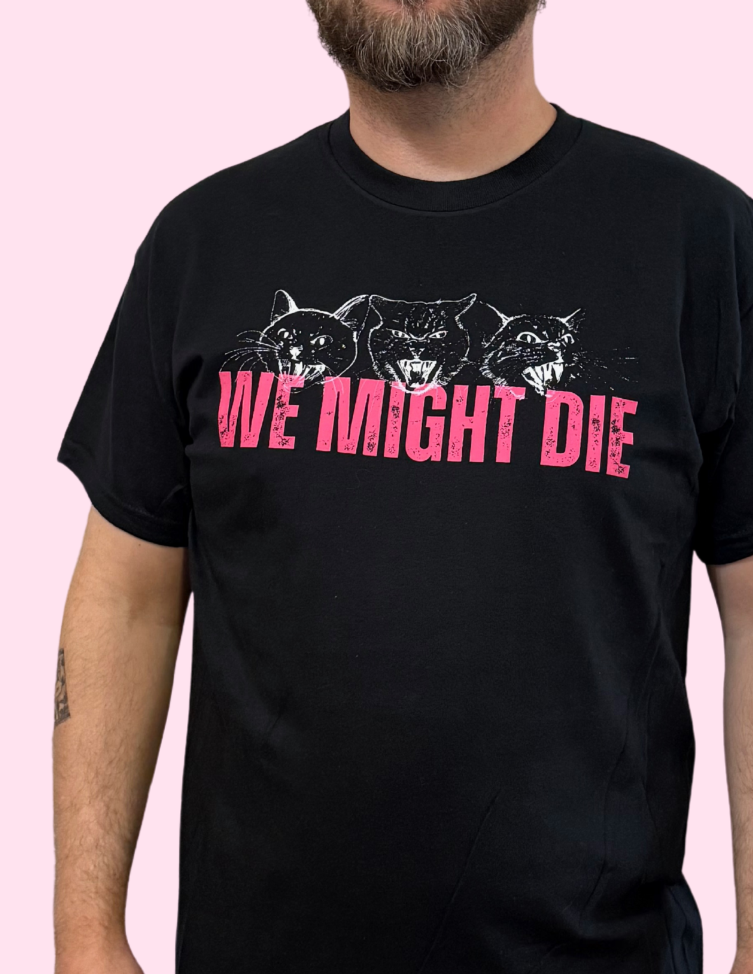 Angry Cat with pink WMD Shirt