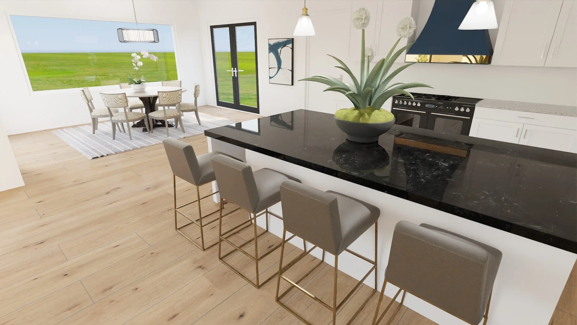 interior design 3d rendering kitchen layout floor plan ethan allen dining room great room kitchen island barstools