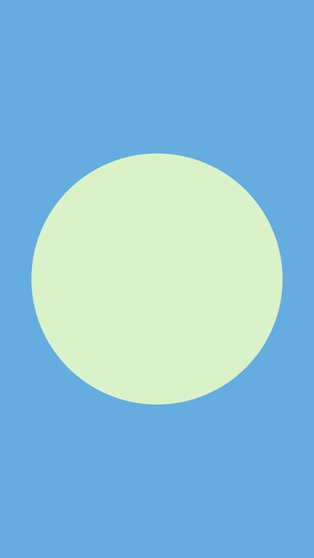A blue background with a large, pale lime green circle centered on it.